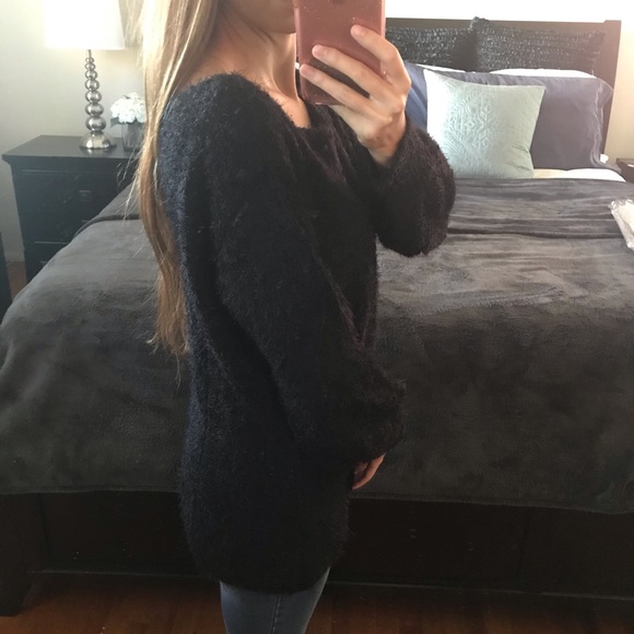 Black Multi-way Soft Sweater Pullover - Picture 10 of 16